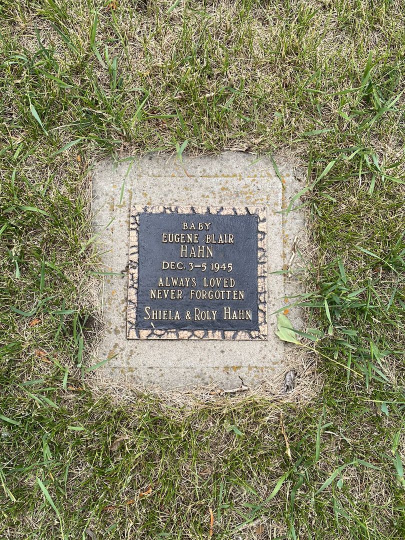 Eugene Blair Hahn's grave. Photo 1