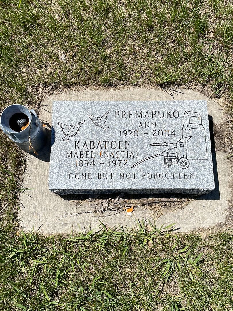 Anastia Mabel "Nastia" Kabatoff's grave. Photo 1