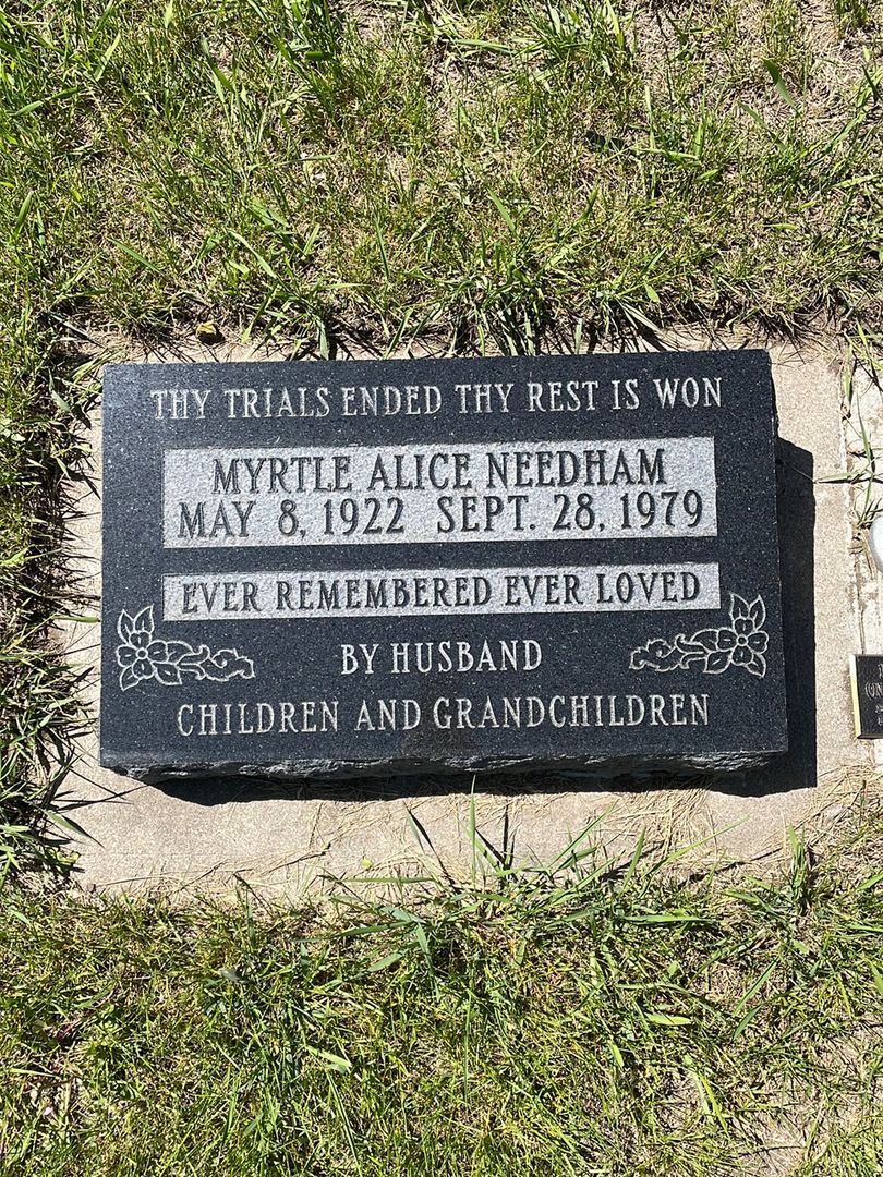 Myrtle Alice Needham's grave. Photo 1