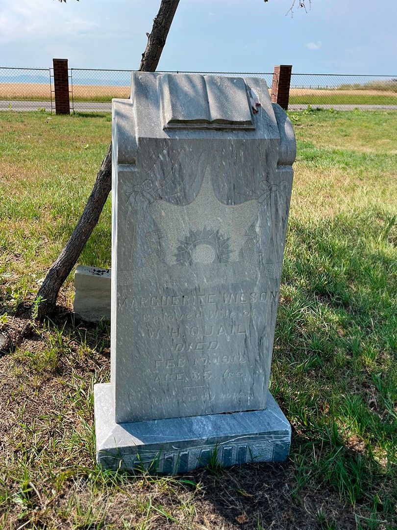 Marguerite Wilson Quail's grave. Photo 1