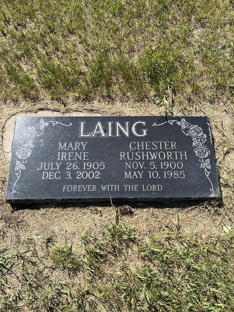 Mary Irene Laing's grave. Photo 1