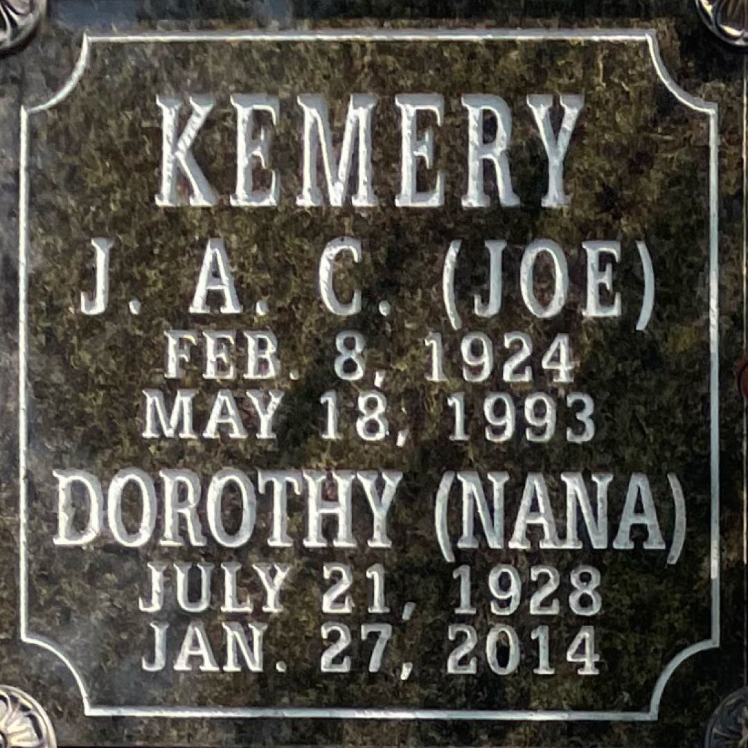 J. A. C. "Joe" Kemery's grave