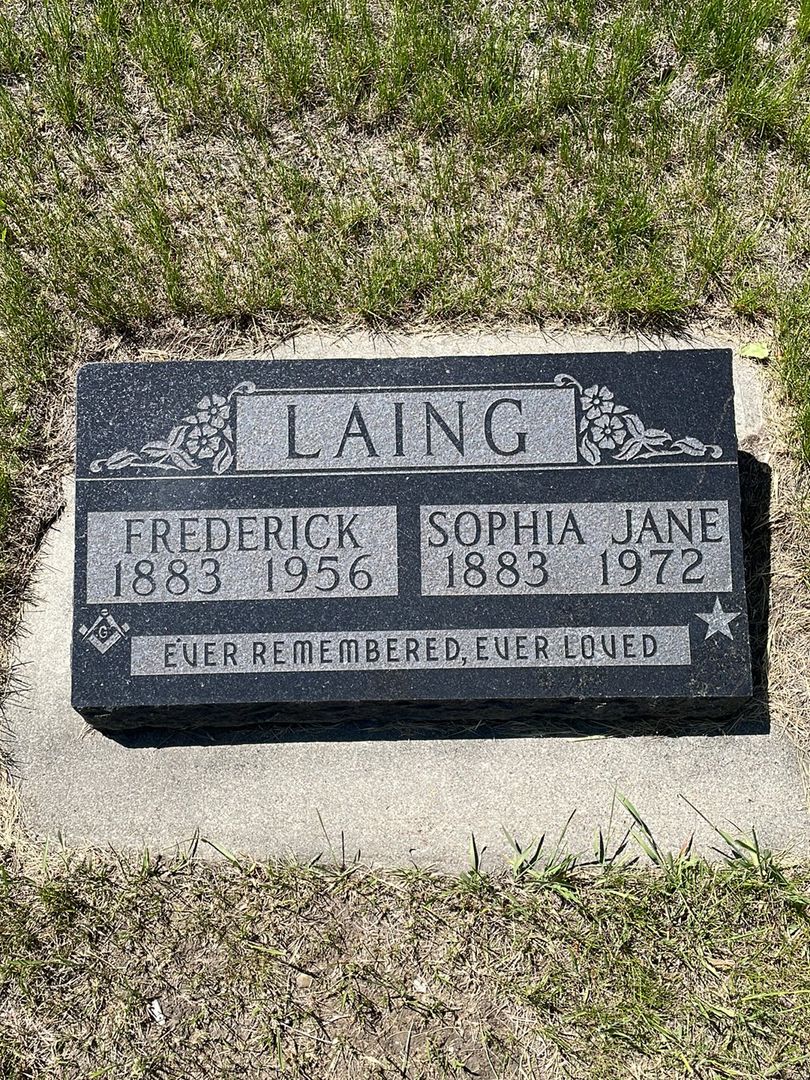 Frederick Henry Laing's grave. Photo 1